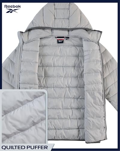 Image of Reebok Mens Puffer Jacket - Lightweight Quilted Glacier Shield Plus Size Puffer Jackets for Men - Insulated Mens Winter Coats