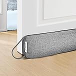 fowong Draft Excluder for Doors, 87 x 10 cm Heavy Duty Under Door Draught Excluder, Air Door Draft Stopper Blocks Drafts & Noise, Soundproof & Energy Efficient - Grey