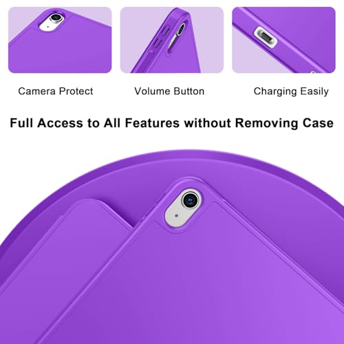 Image of ToaPoia Case for iPad (A16) 11 Inch 2025 /iPad 10th Generation 10.9 Inch 2022, Slim Trifold Stand Protective Cover with Pencil Holder and Soft TPU Back,Support Auto Sleep /Wake (Grape Purple)