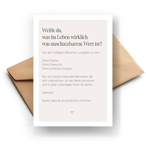 FORYOU24 - Premium Grusskarte Danke sagen, Geschenk beste Freundin, Geschenk für den Lieblingsmenschen, Herzensmenschen danke sagen, Freundschaftskarte DIN A6 FORYOU24 - Premium Grusskarte Danke sagen, Geschenk beste Freundin, Geschenk für den Lieblingsmenschen, Herzensmenschen danke sagen, Freundschaftskarte DIN A6