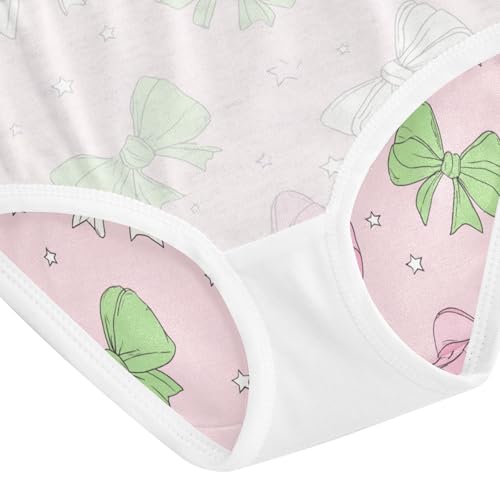 Wusikd Pink Green Bows Girls' Underwear Cotton Girls Briefs Soft Toddler Underwear 2T 5