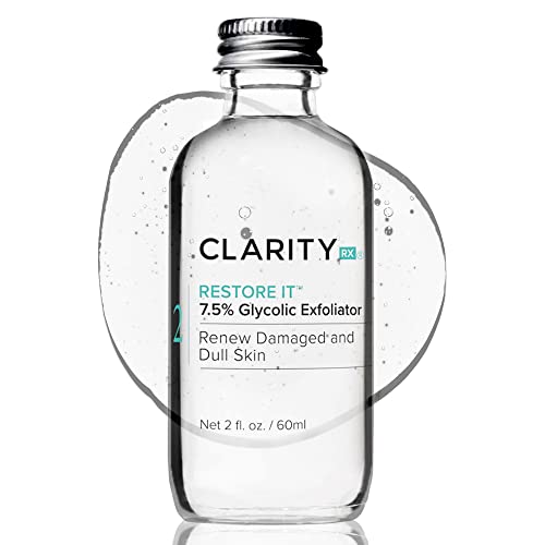 Clarityrx Restore It 7.5% Glycolic Acid Face Serum, Plant Based Exfoliating Treatment, Paraben Free, Natural Skin Care (2 Fl Oz) #TOP26
