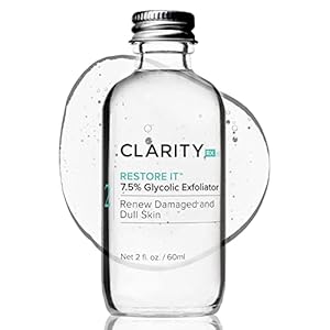ClarityRx Restore It 7.5% Glycolic Acid Face Serum, Plant Based Exfoliating Treatment, Paraben Free, Natural Skin Care (2 fl oz)