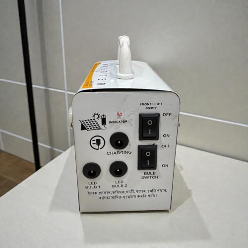 Image of Value Volt 8080 Mini DC Inverter 5V | 8000mAh Lithium Battery | Inbuilt Solar Panel + AC Charging | 2 DC Bulbs Included | Emergency LED Backup for Home & Rural Use