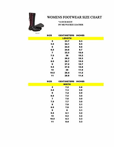 Milwaukee Leather Women's Leather Harness Boots with Fuchsia Accent Loops (Black/Fuchsia Hot Pink, Size 6.5/14")3