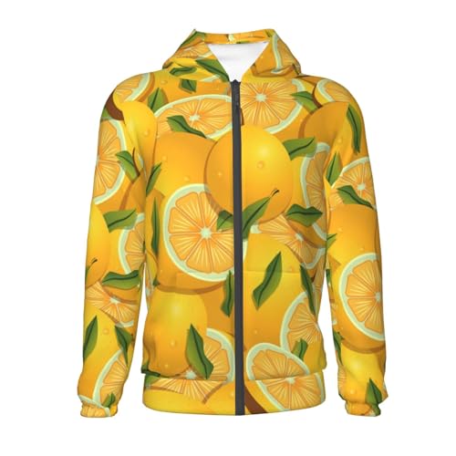 Yellow Limes Kid Hoodies Boys Zip Up Sweatshirts Girls Pullover with Pocket2