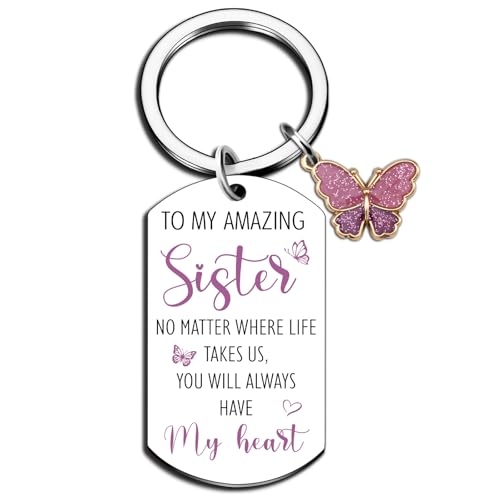 Yoxiumi Sisters Gifts from Sister Birthday Gifts Sister Gift for Women from Brother Big Middle Little Sisters Keychain Christmas Valentines Day Galentines Day Graduation Gift for Her Friends Bestie