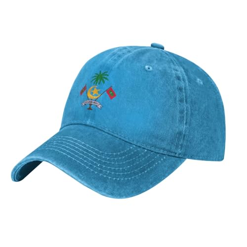SMAZDFXX Casquette de Baseball Unisexe Maldives, Blason, en Coton lavé, Style Vintage, Casquette Trucker Tendance pour Hommes