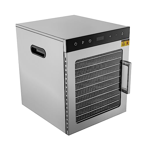 Edelstahl Dörrautomat 10 fach - 800 W 30-90℃ Dehydrator Food Dörrapparat mit 24h Timer - Dörrgerät Obsttrockner für Fleisch Obst Gemüse – Bild 5