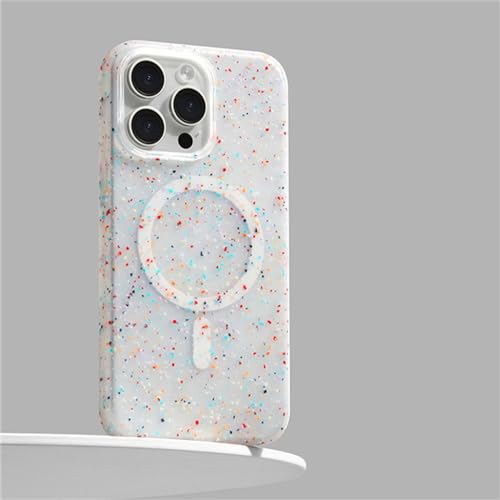 Coque iPhone 15 Pro Max silicone blanc et design peinture étoilée