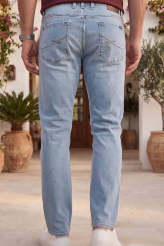 Image of Louis Philippe Men's Regular Fit Stretch Fabric for Comfort Premium Wash Aesthetic Authentic Twill and Durable Jeans