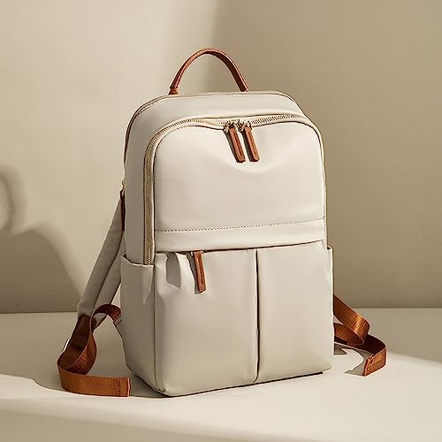 Lightweight Women's Backpack with Multiple Pockets - Ideal for Daily Use (Ivory)2