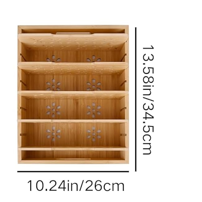 Natural Bamboo Storage Tray with 5 Custom Dividers, Deep Drawer Organizer for Kitchen, Small Cabinets, Home Office & Living Room