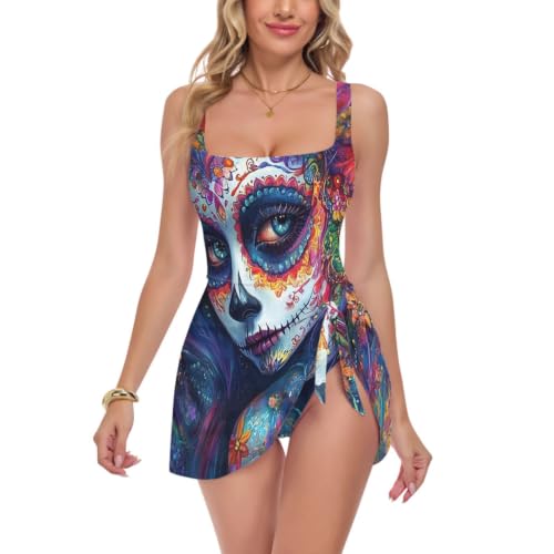 Bañador reductor de Catrina mexicana moldeador para playa y piscina