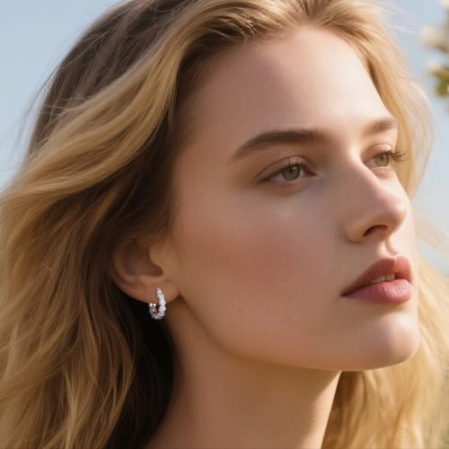 SLUYNZ Solid 925 Sterling Silver Daisy Flower Hoop Earrings for Women Teens Cluster Flower Hoop Earrings2