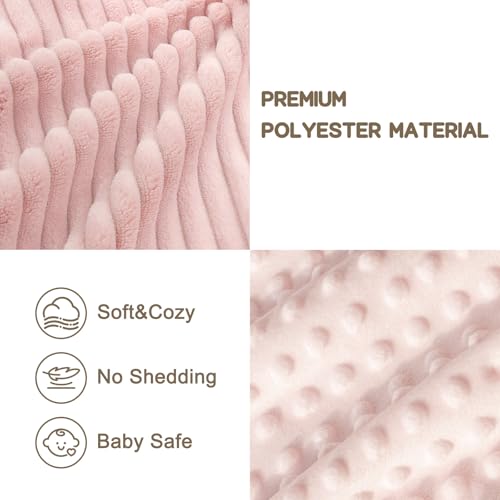 Image of Baby Security Blanket for Boys and Girls Lovey Pig 15 Inch Pink