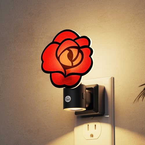 Image of L LOHAS LED Night Lights Plug into Wall, Gothic Rose Night Light with Light Sensor, 0-100LM Dimmable Night Light, 1W 3000K Soft White for Adults Kids Room Bedroom Bathroom Hallway