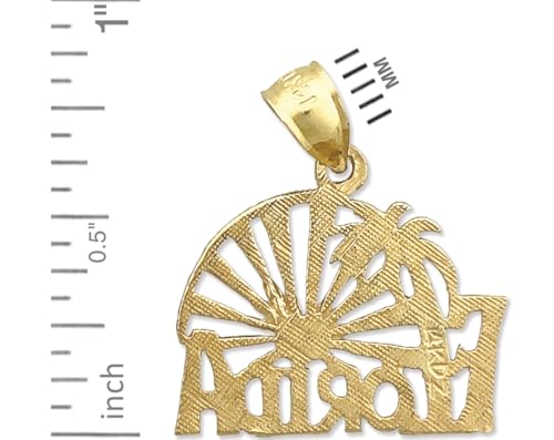 14K Gold Florida Palm Tree Sunset Charm2