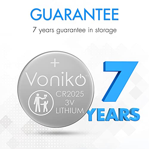 Voniko 3 Volt Cr2025 Battery 6 Pack – Cr 2025 Battery – Cr 2025 Lithium Coin Batteries – 7 Years Shelf Life #TOP5