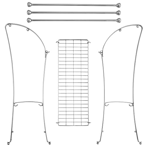mDesign-Large-Standing-Metal-Bathroom-Towel-Holder-Stand-with-Shelf-3-Tier-Towel-Rack-Stand-for-Hanging-Bath-Hand-and-Fingertip-Towels-Towel-Stand-for-Bathroom-Hyde-Collection-Chrome