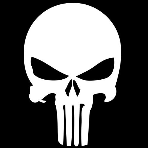 Punisher Logo Vinyl Sticker Decal WHITE 3 Inch