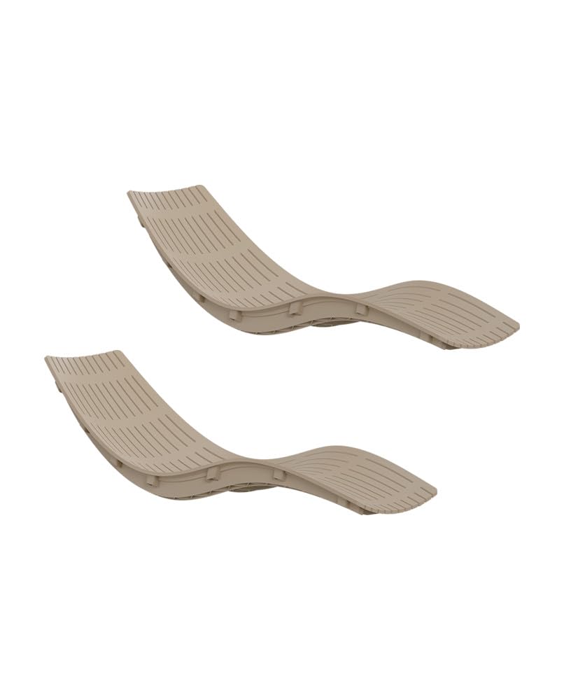 CREVICOSTA QUALITY MARK MARCAS DE CALIDAD - Havana - Lote de 2 Tumbonas de Resina para jardín y Piscina (Taupe Claro)