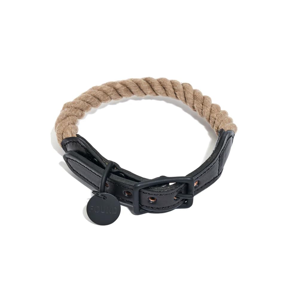 Found My Animal/犬用 首輪 ハンドメイド 首周り 21～26cm ROPE COLLAR MATTE BLACK NATURAL XS (B0FPQYJZLS) Amazon価格推移・価格追跡