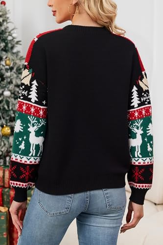 Image of Cakulo Womens Funny Ugly Christmas Sweater Oversized Chunky Batwing Long Sleeve Crewneck Pullover Sweaters 2025