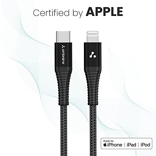 Ambrane Apple MFI Certified Lightning to Type C Cable, Fast Charging for iPhone, Airpods, iPad & other Apple Devices (1… - Image 3