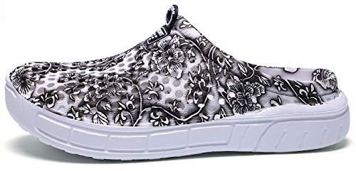 Eagsouni Mens Womens Garden Clogs Slippers Garden Shoes Casual Sandals Summer Quick Drying Anti-Slip Beach Shoes Grey A #TOP2