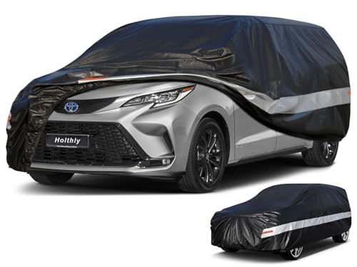Image of 10 Layers Car Cover Custom Fit for Sienna (2010-2024),Waterproof All Weather for Automobiles, Outdoor Full Cover Sun UV Rain Protection.Black