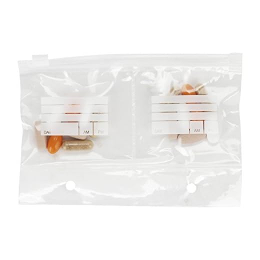 Extra Bags for Wellness Travel Pack - The Pill Organizer Wallet - Pack of 14 Single or Double Compartment (Double Compartment)