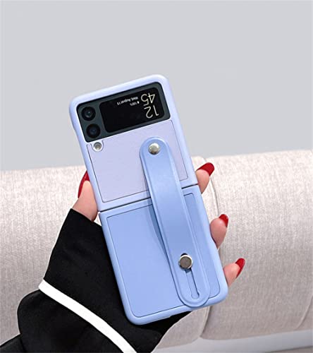 Coque Samsung Z Flip 3 antichoc anti-chute avec anneau bracelet cuir