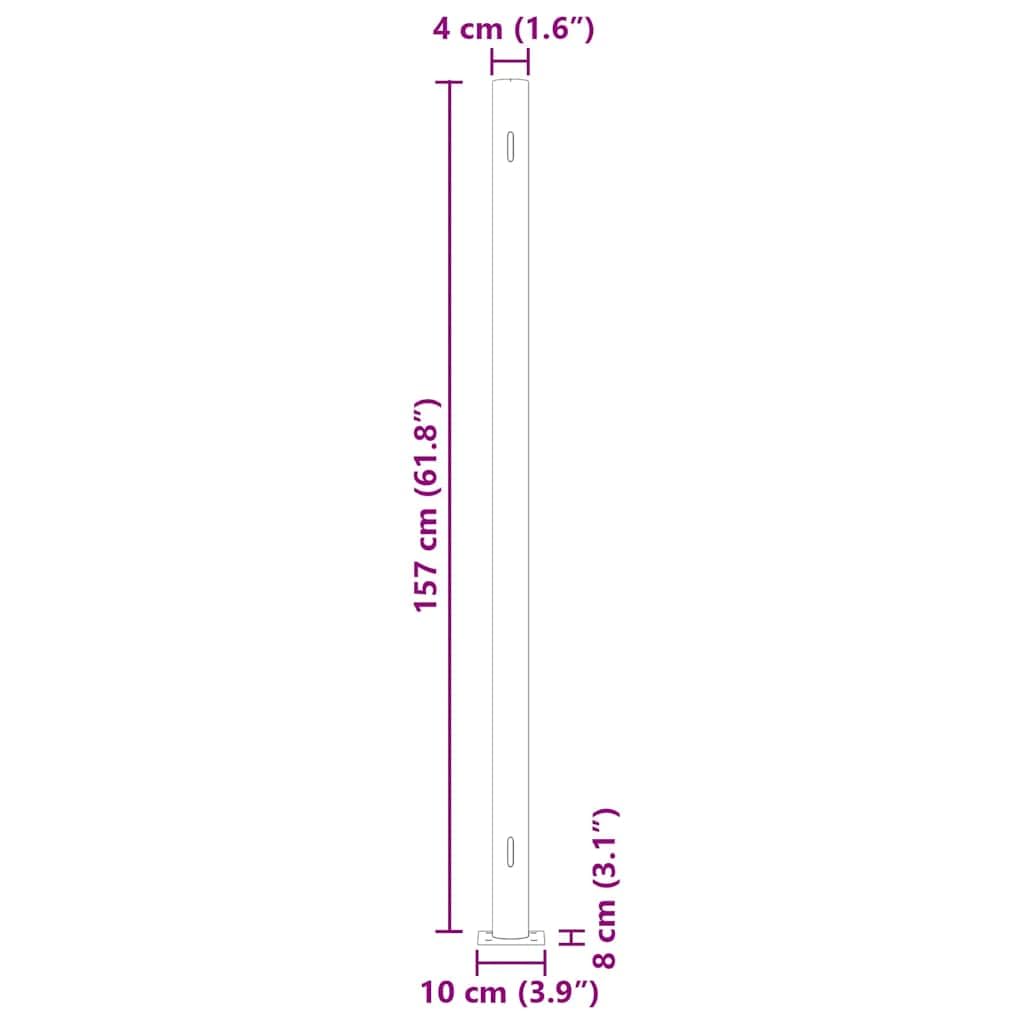vidaXL Seitenmarkise Ausziehbar UV-beständig Wasserbeständig Sonnenschutz Sichtschutz Windschutz Seitenrollo Markise Balkon Garten Terrasse 600x160cm Schwarz