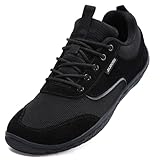 JUJIAOSO Unisex Wide Barefoot Shoes for Men Women Outdoor | Zero Drop | Wide Width Fashion Sneaker Minimalist Walking Shoes(Black,Women 7/Men 6)