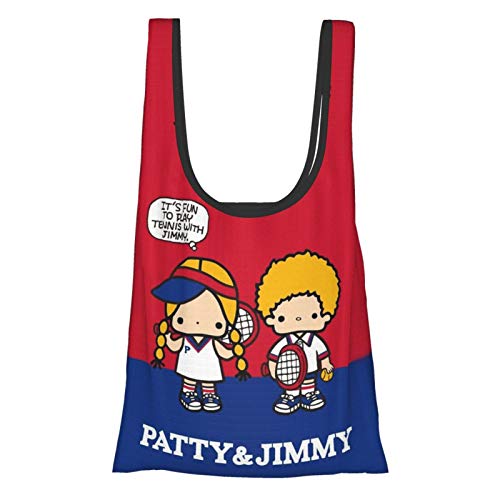 防水 パティ＆ジミー エコバッグ ショッピングバッグ 大容量 折りたたみ コンパクト レジ袋 買い物袋 軽量 ポケットサイズ コンビニ アニメ グッズ キャラクター