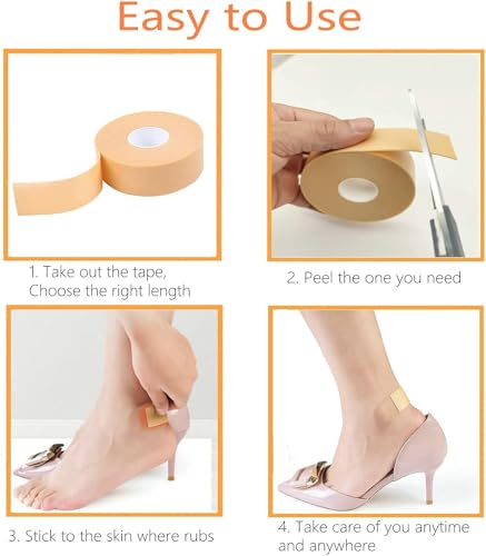 Image of Roll Blister Tape For Heel, Shoe Bite Protector, First Aid Waterproof Heel Grips Protector For Shoes, Foot Cushion Pads Prevention For Wear-Resistant Blister, Chafing, Friction, 2.5Cm X 5M