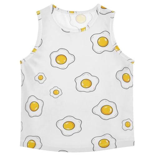 J JOYSAY Cartoon Fried Egg Boys Tank Top Sleeveless Muscle Shirts Quick Dry Active Sport Workout Kids T-Shirts 3-15T