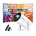 Mini Proiettore 1080P HD,Proiettore Portatile con WiFi 6 BT 5.4,Videoproiettore con Messa Fuoco Automatica e Correzione Automatica Del Trapezzo,Applicabile Chiavetta TV/USB/Laptop, con Mouse Bianco immagine