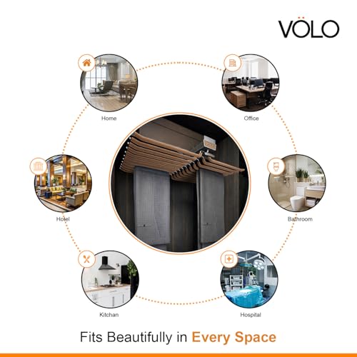 Image of VOLO 20 Arm Top Mounted Pull Out Trouser Rack - Steel Pants Hanger in Mocha Brown, Smooth Slide Out Wardrobe Organizer, Space Saving Cloths Storage Bar for Bedroom Wardrobe, 25kg Load Capacity