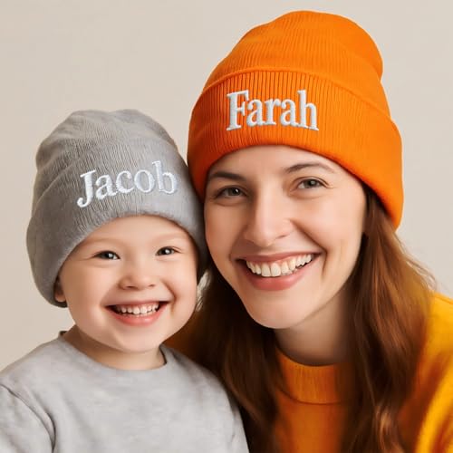 Personalized Toddlers Hat for Baby Boys Girls Gift Custom Kids Beanie Embroidered Knit Winter Hats3