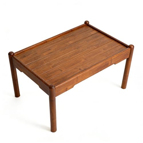 Table basse en bambou compacte 50x30 cm pour optimiser les petits salons
