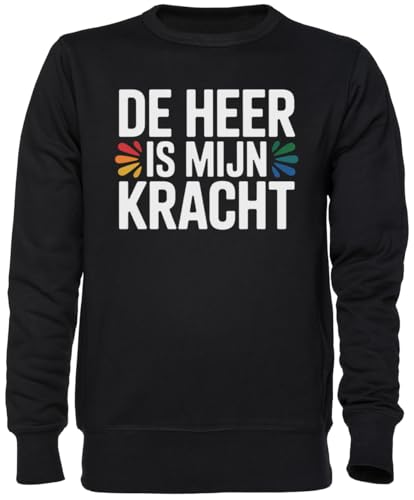 Sweat-shirt noir De Heer is Mijn Kracht : fini les pulls unisexes sans forme