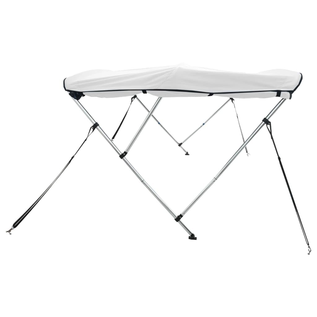 IKAYAA Tendalino per Barca con Pareti Laterali Rete Tendalino Bimini in Alluminio con Telaio Tendalino Parasole Impermeabile per Barca-Bianco-183 x (170-182) x 137 cm