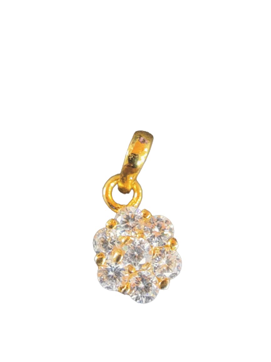 Women's Tishya Jewellers 3/4 Ct Diamond Cluster Flower Charm Pendant 18 Necklace 18K Yellow Gold Finish