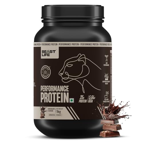 Image of BeastLife Performance Yeast Protein Powder | 25g Protein | Chocolate |NABL Lab Certified | High Absorption for Muscle Growth |Smooth & Light, Easy to Digest with Ultrasorb Tech|5.64g BCAA | Best For Gut | Beta Glucan | Improves Immune Function | 1 Kg