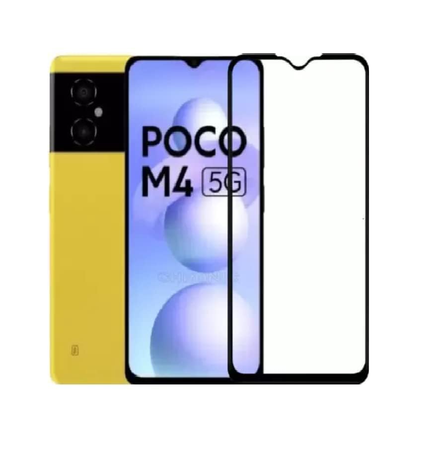 Image of DD SON Premium HD+ Tempered Glass Screen Protector Guard Compatible For Poco M4 5G Edge to Edge Coverage With Easy installation kit for Smartphone