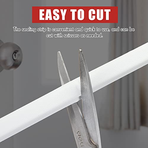 Door Weather Stripping Soundproof Door Seal Strip V Shaped Foam Kerf Weather Stripping Door Frame Weather Stripping For Doors Windows, Slot Installation Seals Large Slot (White,40.01 Feet) #TOP3