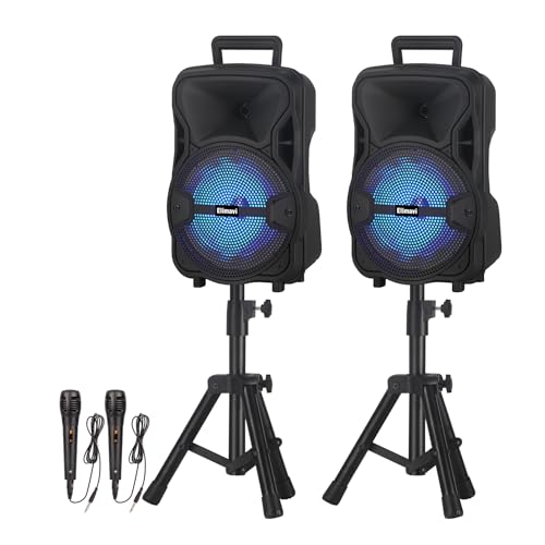 Elimavi Portable PA System with Stands for Indoor and Outdoor,