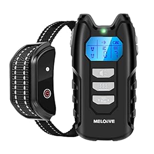 Meloive Collar de Adiestramiento para Perros, Modos de Pitido, Vibración y E, Pantalla LCD con Retroiluminación
